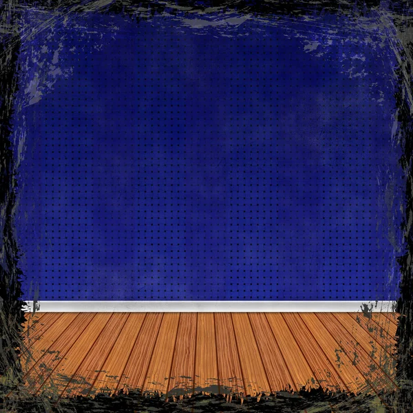 ネイビー ブルー グランジ背景。フレームと抽象的なビンテージ テクスチャ — ストック写真