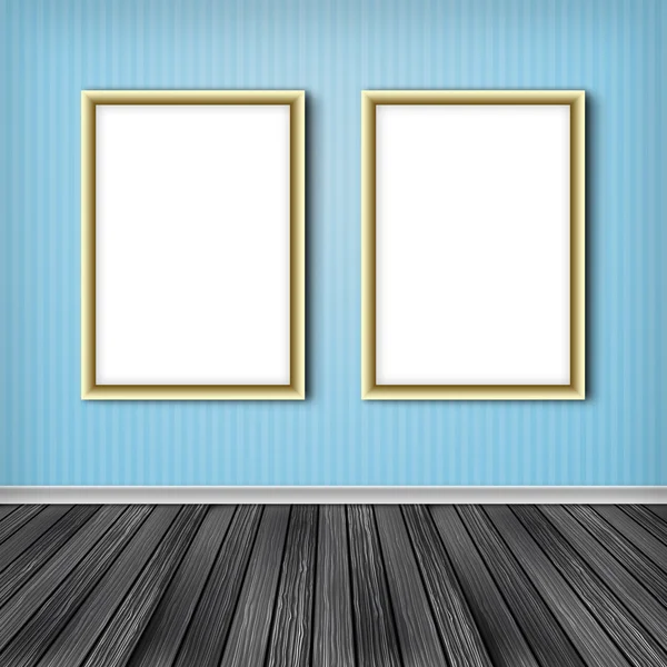 Две пустые рамы на стене — стоковое фото