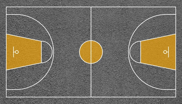 Sokak basketbolu sahasının üst görünümü