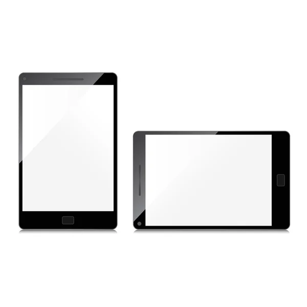 Smartphone conjunto de telas em branco, isolado no fundo branco — Vetor de Stock
