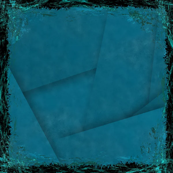 Blauer Grunge-Hintergrund. abstrakte Vintage Textur mit Rahmen und — Stockfoto