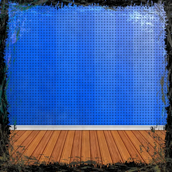 Blauer Grunge-Hintergrund. abstrakte Vintage Textur mit Rahmen und — Stockfoto