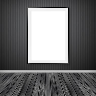 Galeri iç duvarda bir boş çerçeve ile.