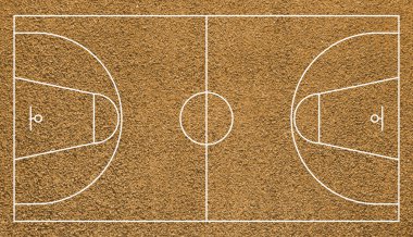 dokulu basketbol gerçekçi mahkeme Üstten Görünüm alanı