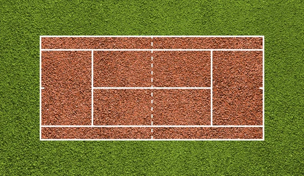 Tennisbana. ovanifrån fält. styrelsen bakgrund. — Stockfoto
