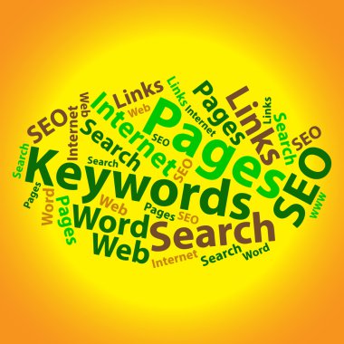 metin bulut. SEO wordcloud. etiket kavramı. vektör çizim.