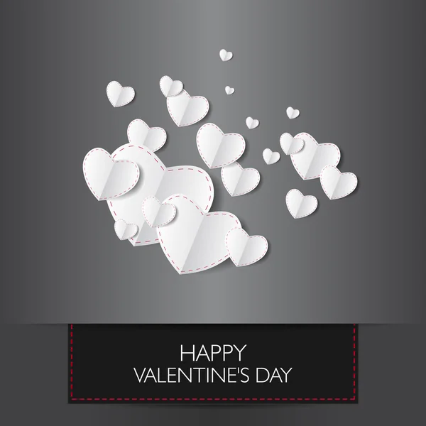 Tarjeta de amor Feliz día de San Valentín concepto. Forma de corazón con sombra . — Vector de stock