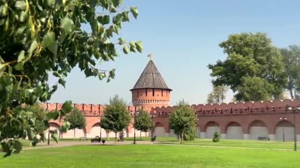 Tula Kreml historyczna twierdza z parkiem — Wideo stockowe