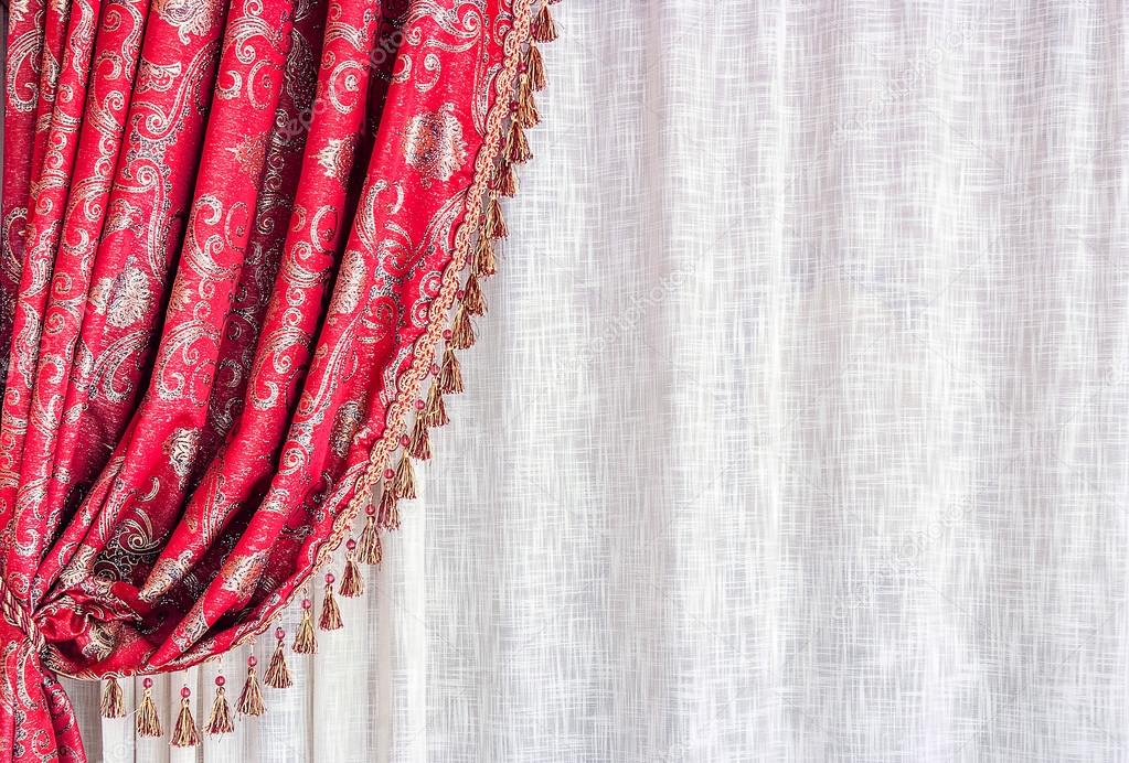 Red luxury curtain.