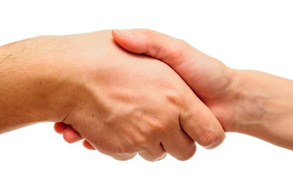 Handshake isolated on white — Stock Photo, Image