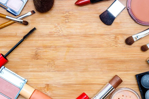 Frame with various makeup products — Stock Photo, Image