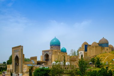 Şah-ı-Zinda memorial kompleksi, Semerkand, Özbekistan Necropolis'e. UNESCO Dünya Mirası