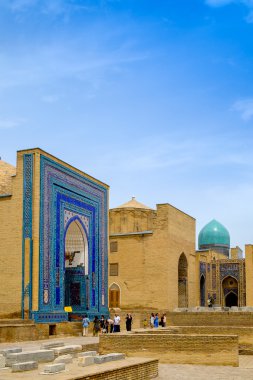 Şah-ı-Zinda memorial kompleksi, Semerkand, Özbekistan Necropolis'e. UNESCO Dünya Mirası
