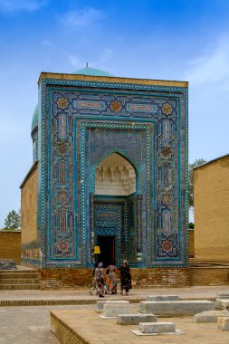 Şah-ı-Zinda memorial kompleksi, Semerkand, Özbekistan Necropolis'e. UNESCO Dünya Mirası