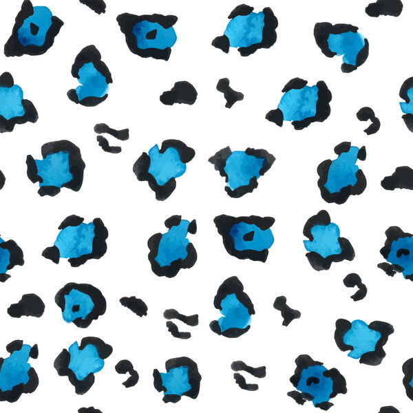 Leopard skin pattern. Watercolor, vector.