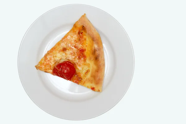 Płyta z kawałek pizzy — Zdjęcie stockowe