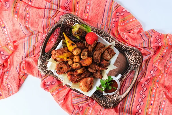 Grilled meat, top view — Stock Photo, Image