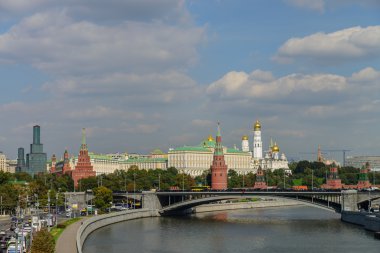 Moskova kremlin ve Moskova Nehri. Rusya
