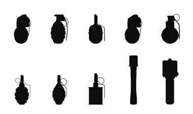 El bombası siluetleri seti.