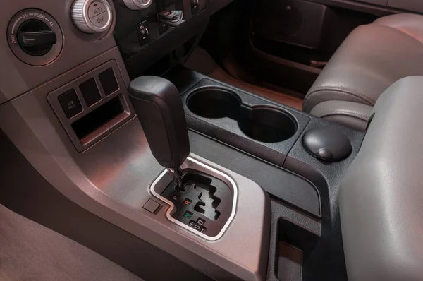 Transmissão Automática Suv Detalhe Interior Carro — Fotografia de Stock