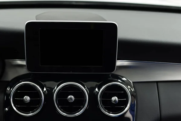 Modern Car Dashboard Screen Multimedia Interior Detail — Stock Photo, Image