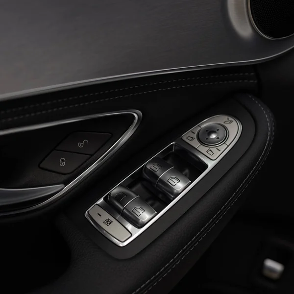 Business Car Window Control Buttons Interior Details — Stock Photo, Image