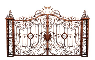 Old rusty cemetery gate. clipart
