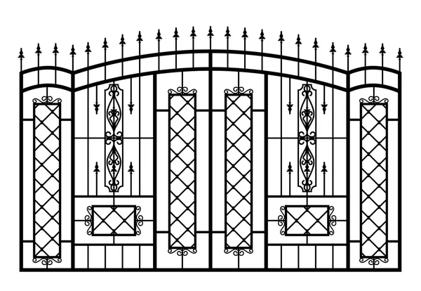 Puerta forjada aislada sobre fondo blanco . — Archivo Imágenes Vectoriales