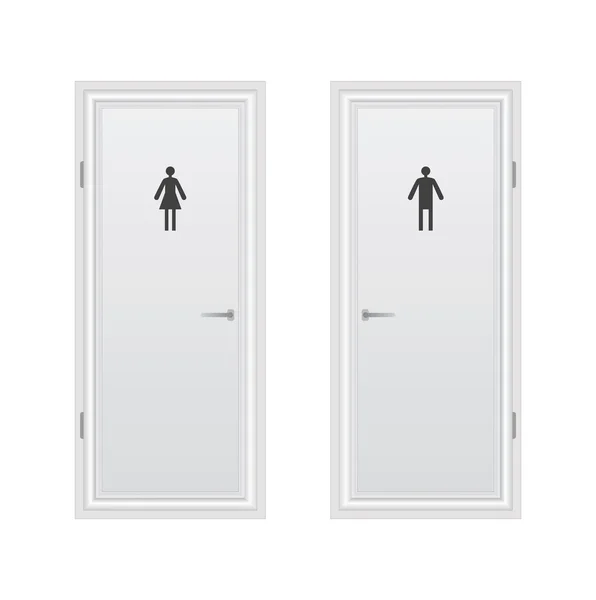 Toalett dörrar för manliga och kvinnliga könen. — Stock vektor