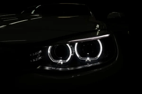 Car headlight with backlight. — Stock Photo, Image