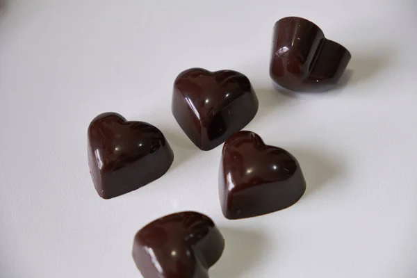 Chocolate Semidulce Chocolate Con Leche Chocolates Rellenos Leche Coco Forma — Foto de Stock