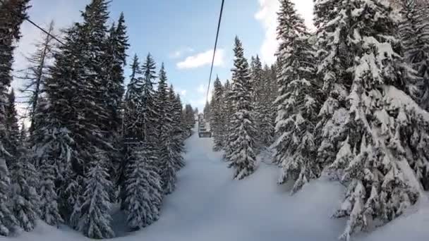 Mangels Tourismus Bleiben Die Skilifte Der Alpinen Skigebiete Leer Schießen — Stockvideo