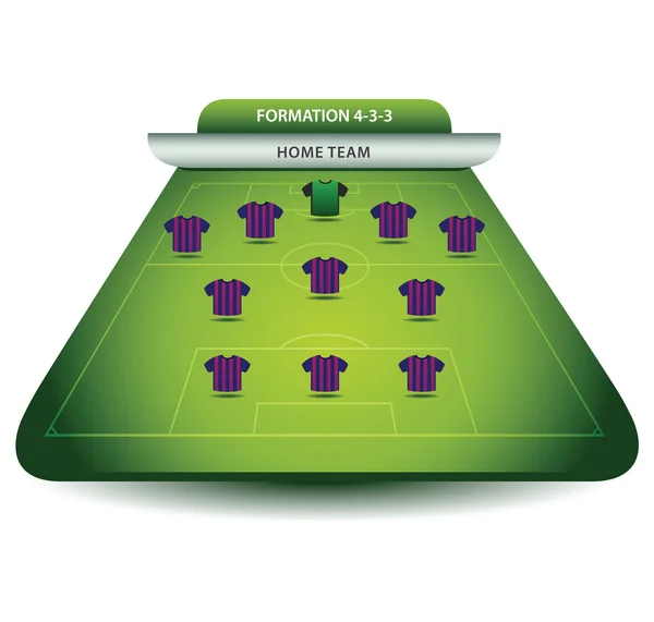 Formaciones del equipo de fútbol — Vector de stock