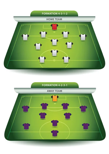 Soccer team formations — Stock Vector