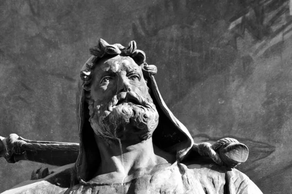 Imagem Preto Branco Estátua Wilhelm Tell Inglês William Tell Monumento — Fotografia de Stock