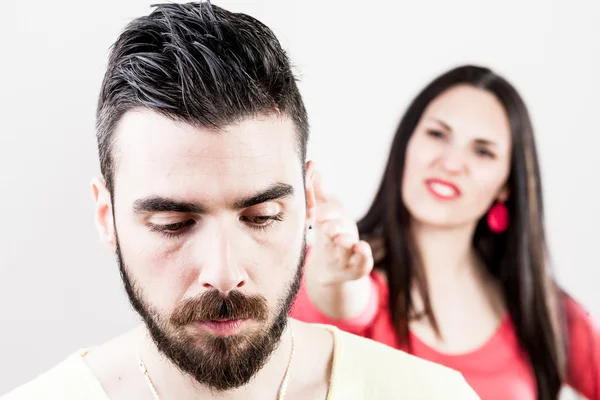 Man suffering about a woman despising him — Stock Photo, Image