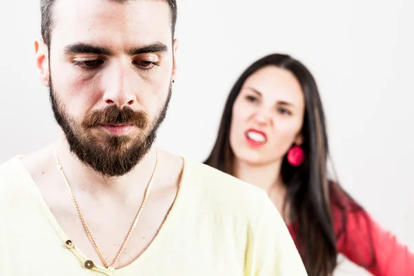 Man suffering about a woman despising him — Stock Photo, Image