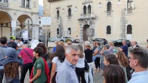 Belluno Veneto Italy September 2021 Moment One Protests Rallies Vax — Stock Video