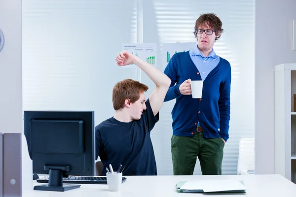 Body odour coming from pit stains — Stock Photo, Image