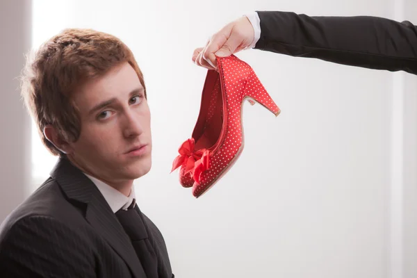 Really bad female mobbing against men — Stock Photo, Image