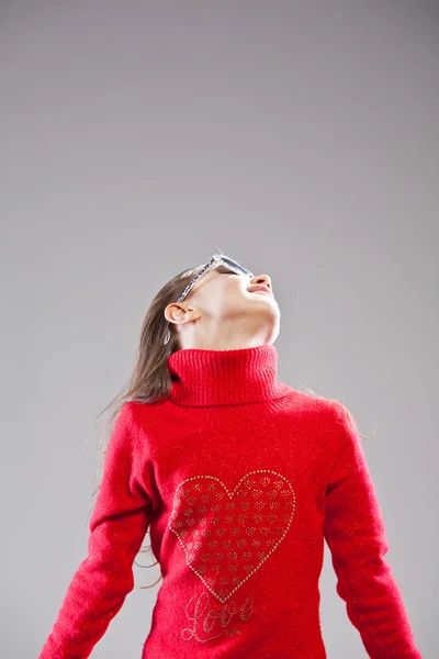 Little girl playing fashion model — Stock Photo, Image