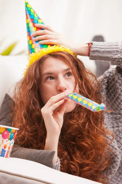 Party for a Red Headed very cute girl — Stock Photo, Image