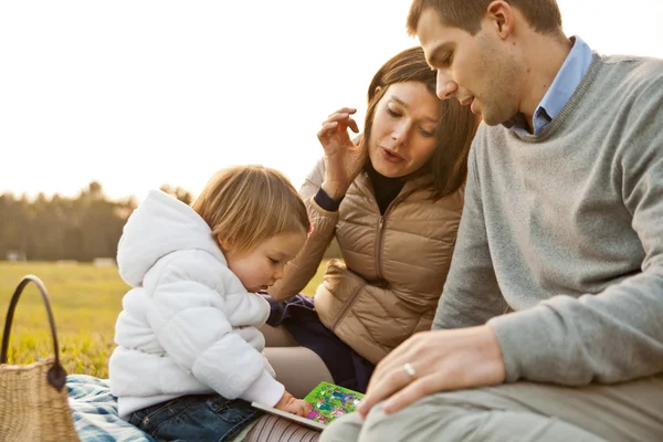 Mother Father and their little daughter — Stock Photo, Image