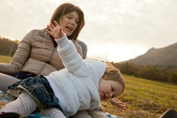 Mother Father and their little daughter — Stock Photo, Image