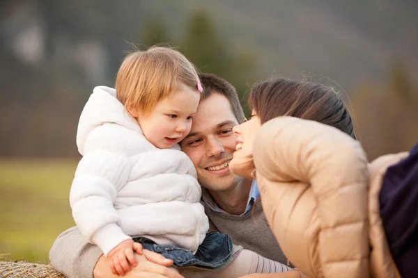 Mother Father and their little daughter — Stock Photo, Image