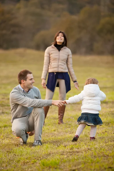 Mother Father and their little daughter — Stock Photo, Image