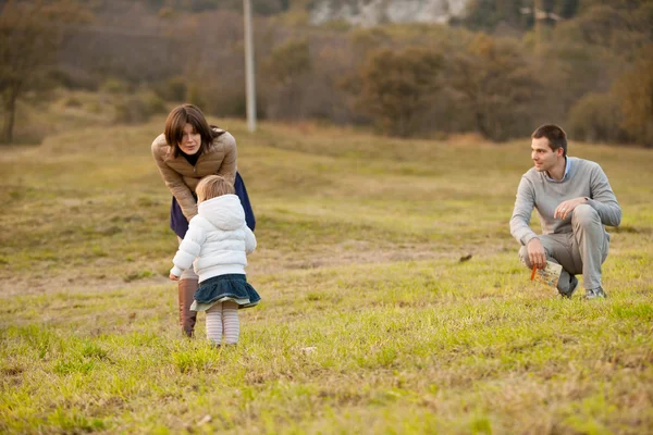 Mother Father and their little daughter — Stock Photo, Image