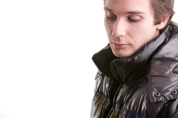 Beautiful guy in winter with anorak — Stock Photo, Image