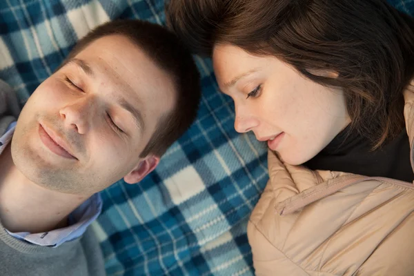 Young couple relaxed and pensive — Stock Photo, Image