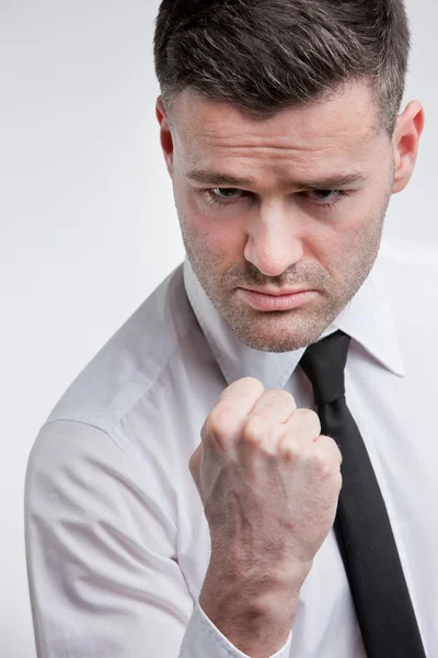 Angry man threat — Stock Photo, Image